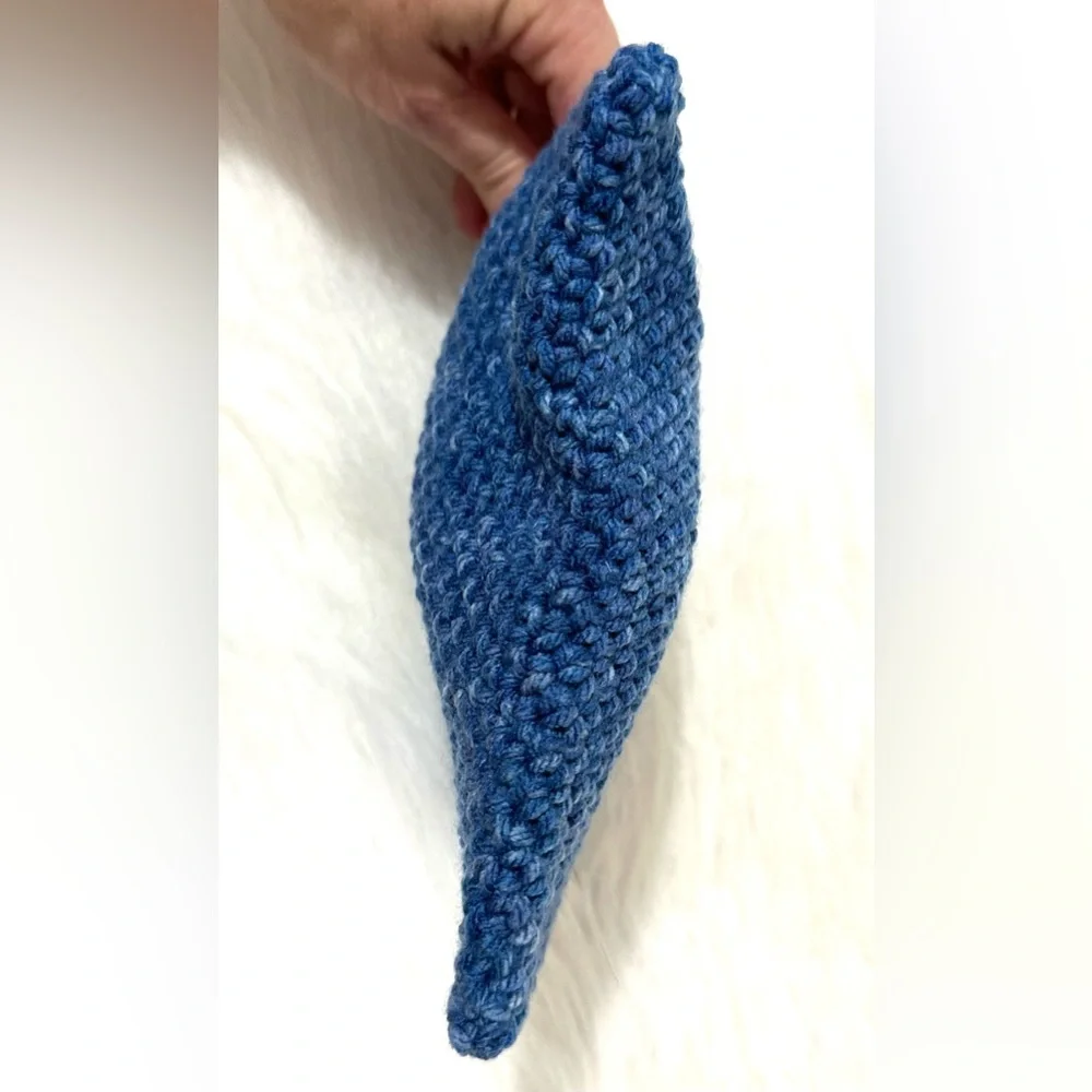 Two Crocheted Handmade Potholders Trivets and Dish Scrubbie Washable Blue NEW